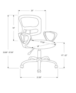 21.5" x 23" x 33" Black Foam Metal Polypropylene Polyester  Office Chair