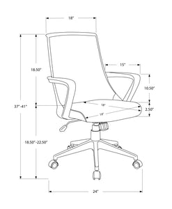 24" x 22.5" x 78" Black Foam Mdf Metal  Multi Position Office Chair