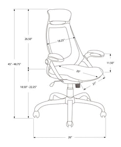 23.75" x 28" x 93.75" Black Foam Metal  Office Chair With A High Back