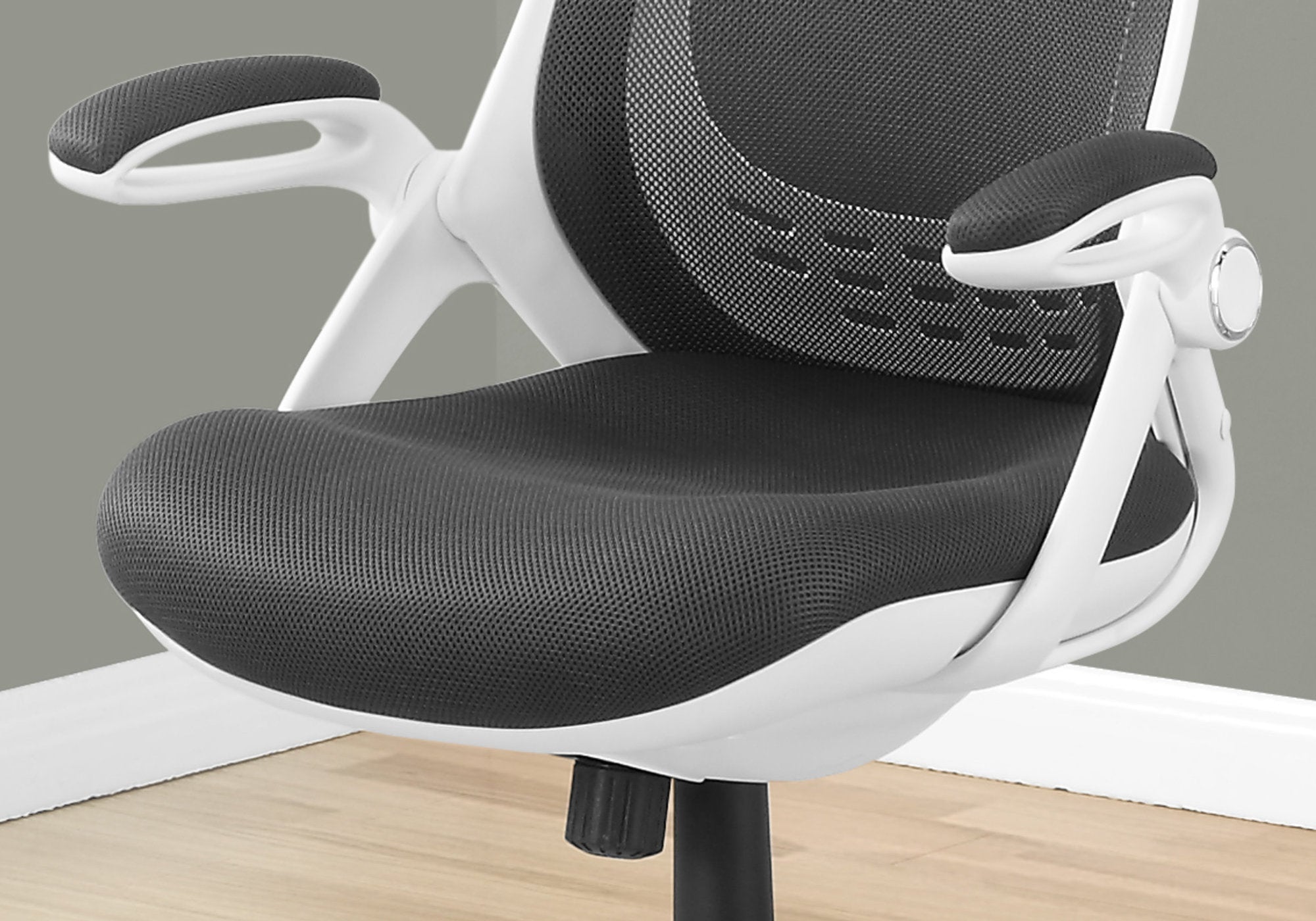 23.75" x 28" x 93.75" White Grey Foam  Office Chair With A High Back