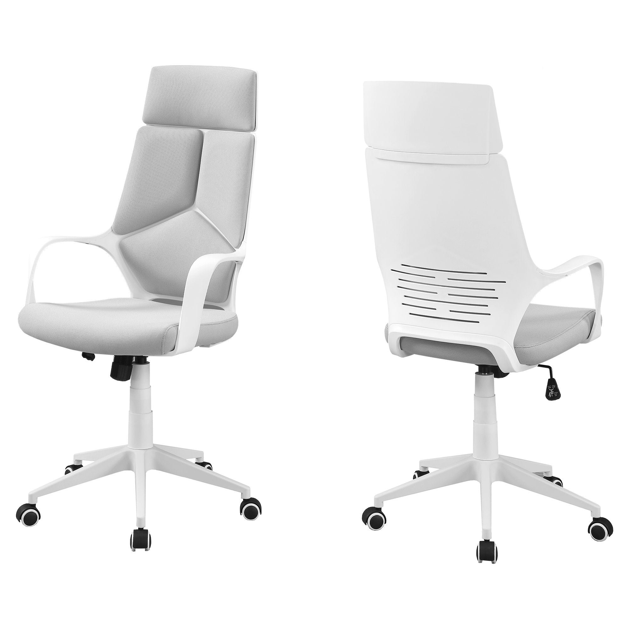 45.75" Foam  White Polypropylene  MDF  and Metal High Back Office Chair