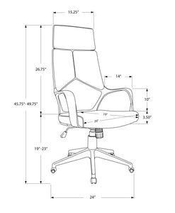 24.5" x 25" x 95.5" Black Brown Foam MetalLeather Look  Office Chair