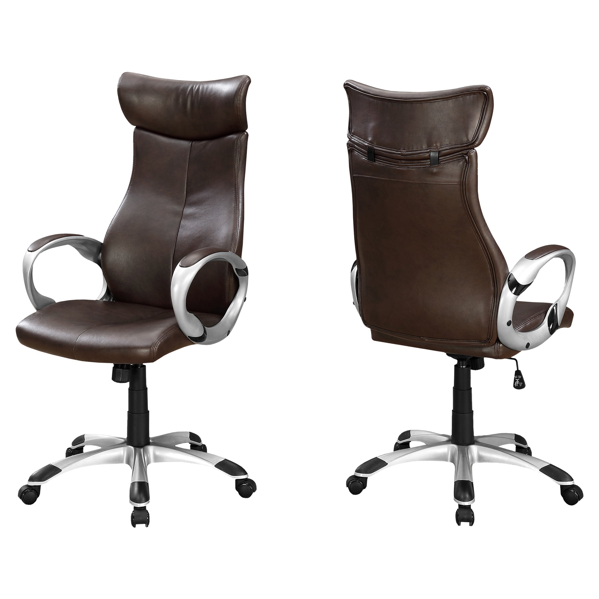 25.2" x 26" x 47.5" Brown Foam Metal Nylon  Office Chair High Back Executive