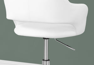 21" x 22.5" x 29" White Foam Metal Leather Look Lift Base  Office Chair