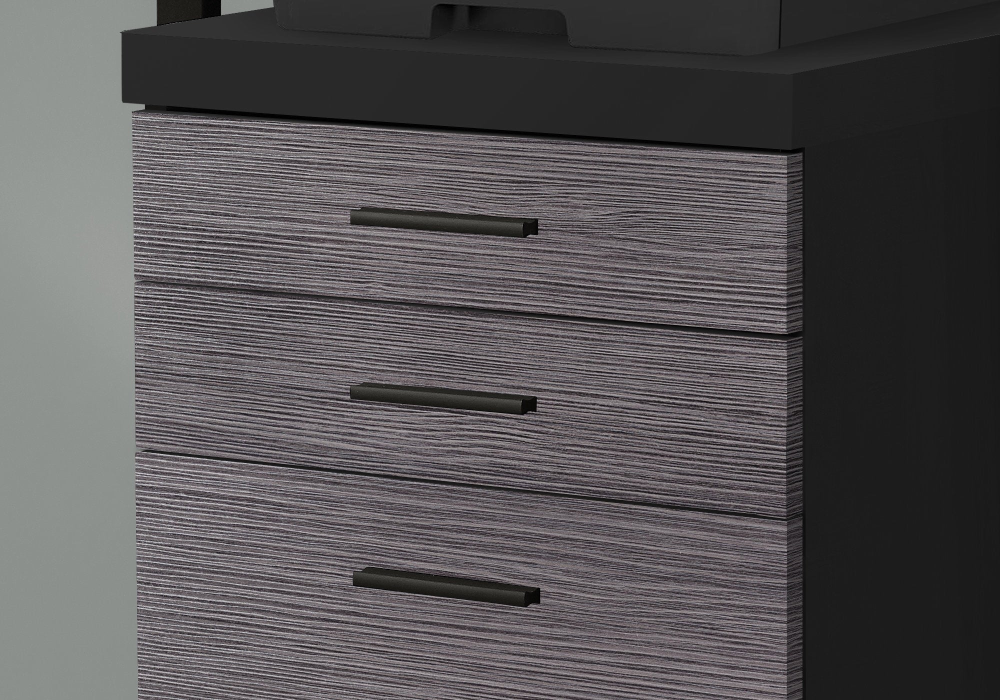 17.75" x 18.25" x 25.25" Black Grey Particle Board 3 Drawers  Filing Cabinet