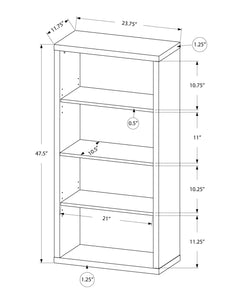 11.75" x 23.75" x 47.5" Grey Particle Board Adjustable Shelves  Bookshelf