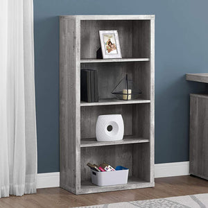 11.75" x 23.75" x 47.5" Grey Particle Board Adjustable Shelves  Bookshelf