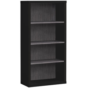 11.75" x 23.75" x 47.5" Black Grey Particle Board Adjustable Shelves  Bookshelf