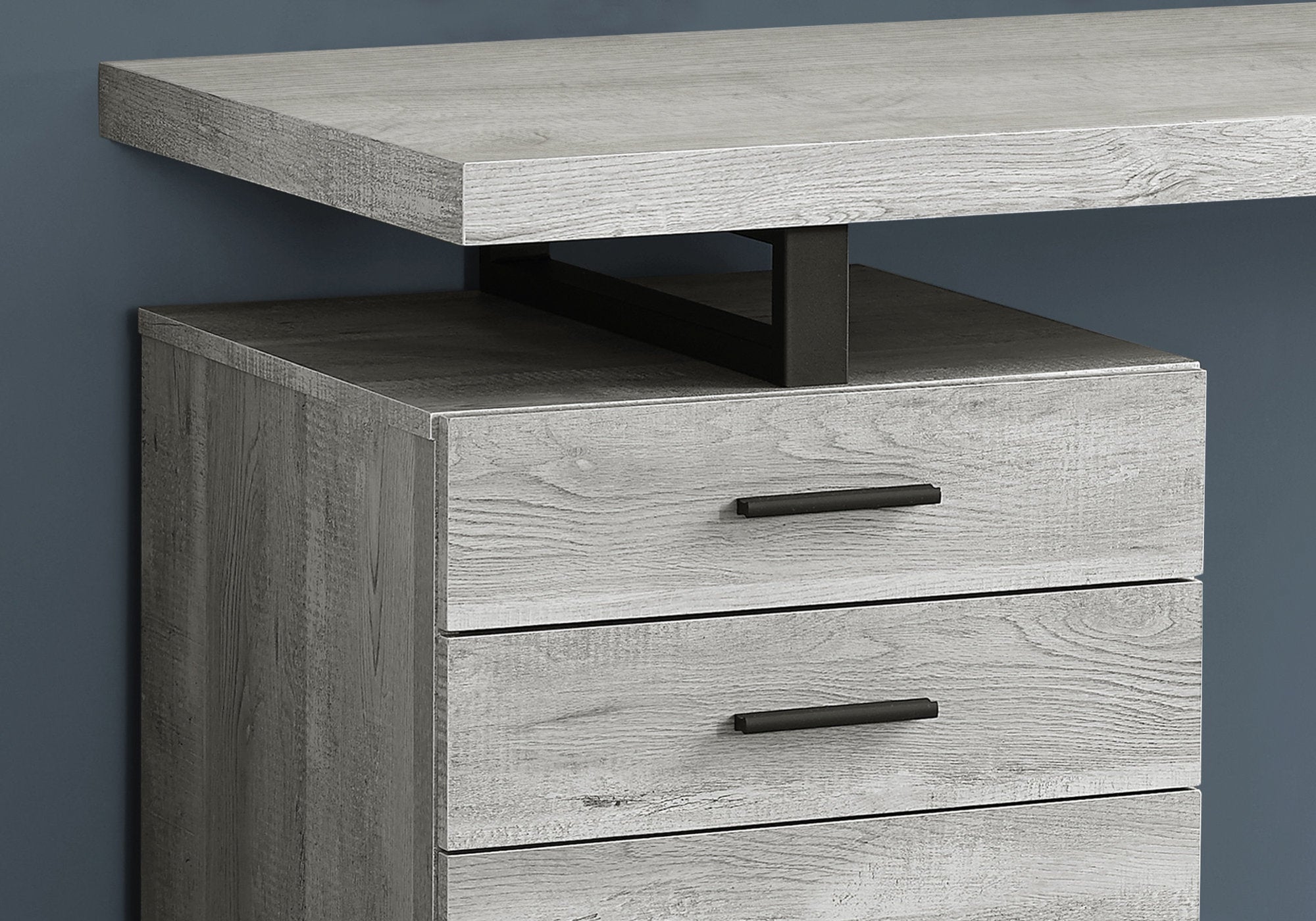 23.75" x 47.25" x 30" Grey Black Particle Board Hollow Core Metal  Computer Desk