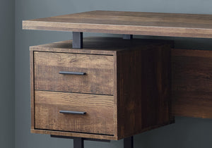 23.75" x 60" x 30.25" Brown Black Particle Board Hollow Core Metal  Computer Desk