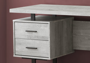 23.75" x 60" x 30.25" Grey Black Particle Board Hollow Core Metal  Computer Desk