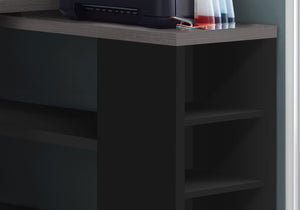 47.25" x 60" x 29" Black Grey Particle Board Hollow Core  Computer Desk With A Grey Top