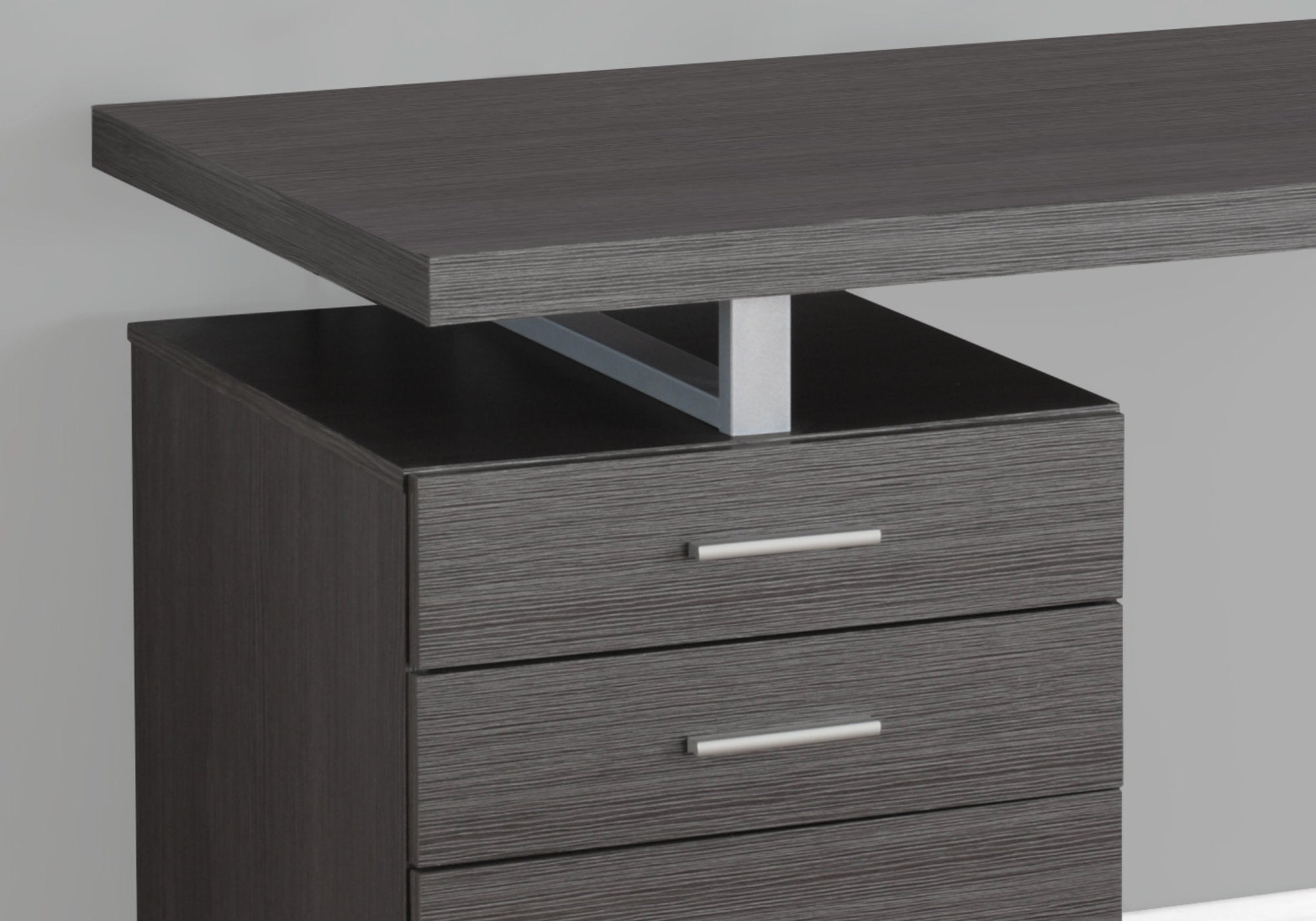 23.75" x 47.25" x 30" Grey Silver Particle Board Hollow Core Metal  Computer Desk