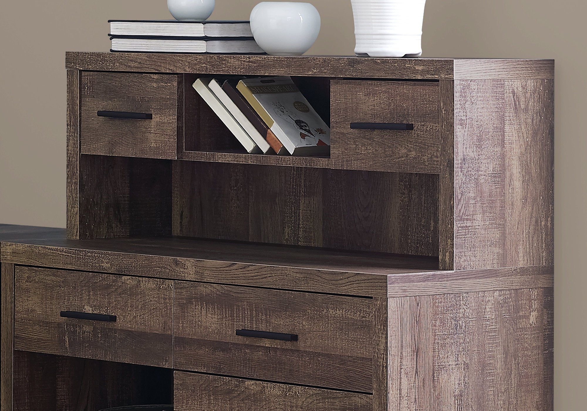 44.75" Reclaimed Wood Particle Board  Laminate and MDF Computer Desk