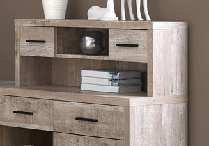 59" x 62.75" x 44.75" Taupe Particle Board Hollow Core  Computer Desk