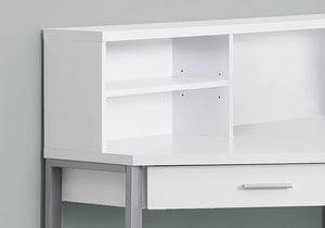 47.5" x 47.5" x 42" White Silver Particle Board Hollow Core Metal  Computer Desk