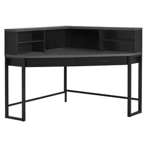 47.5" x 47.5" x 42" Black Grey Particle Board Hollow Core Metal  Computer Desk