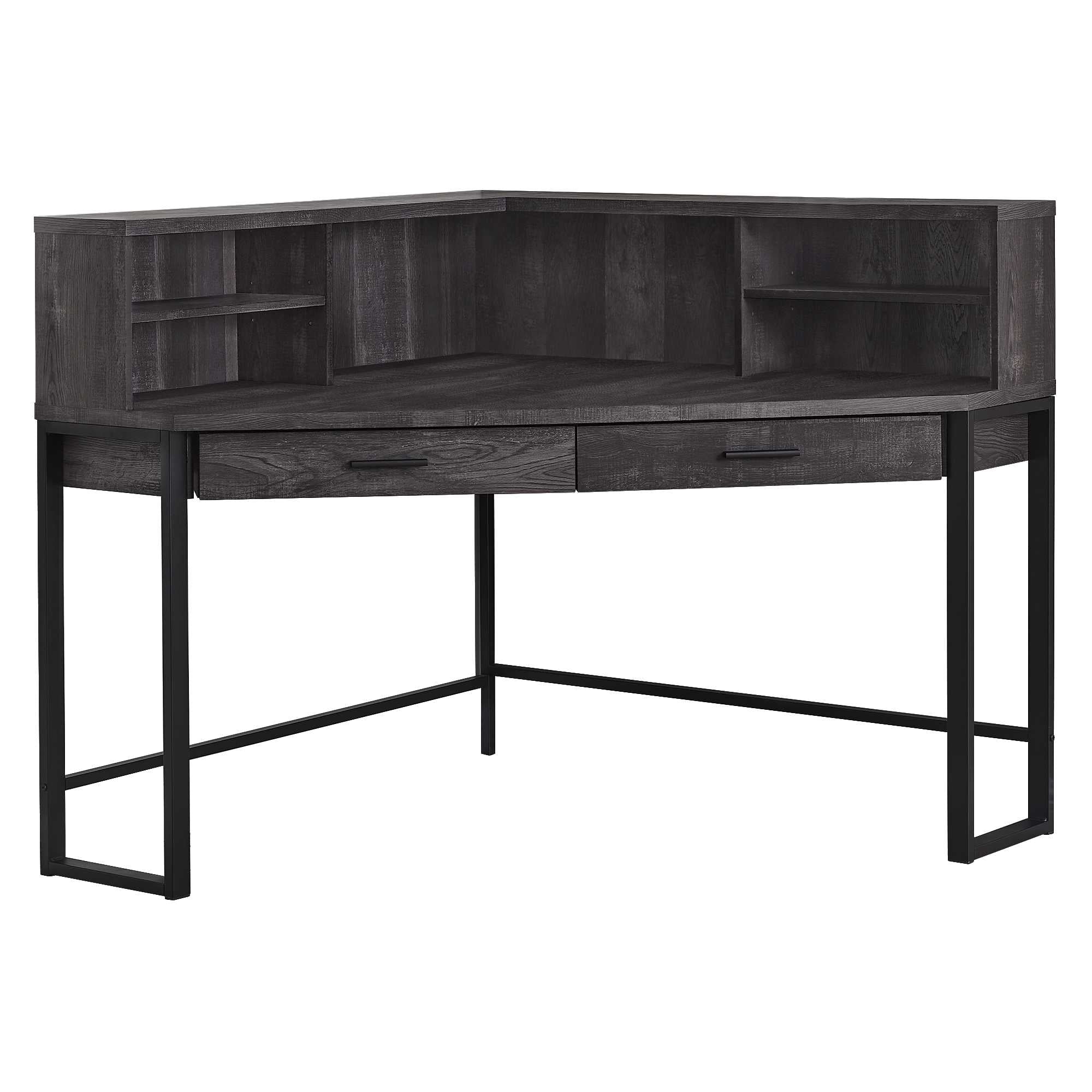 47.5" x 47.5" x 42" Black Particle Board Hollow Core Metal  Computer Desk
