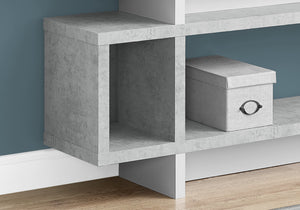 12" x 47.25" x 54.75" Grey White Particle Board Hollow Core  Bookcase