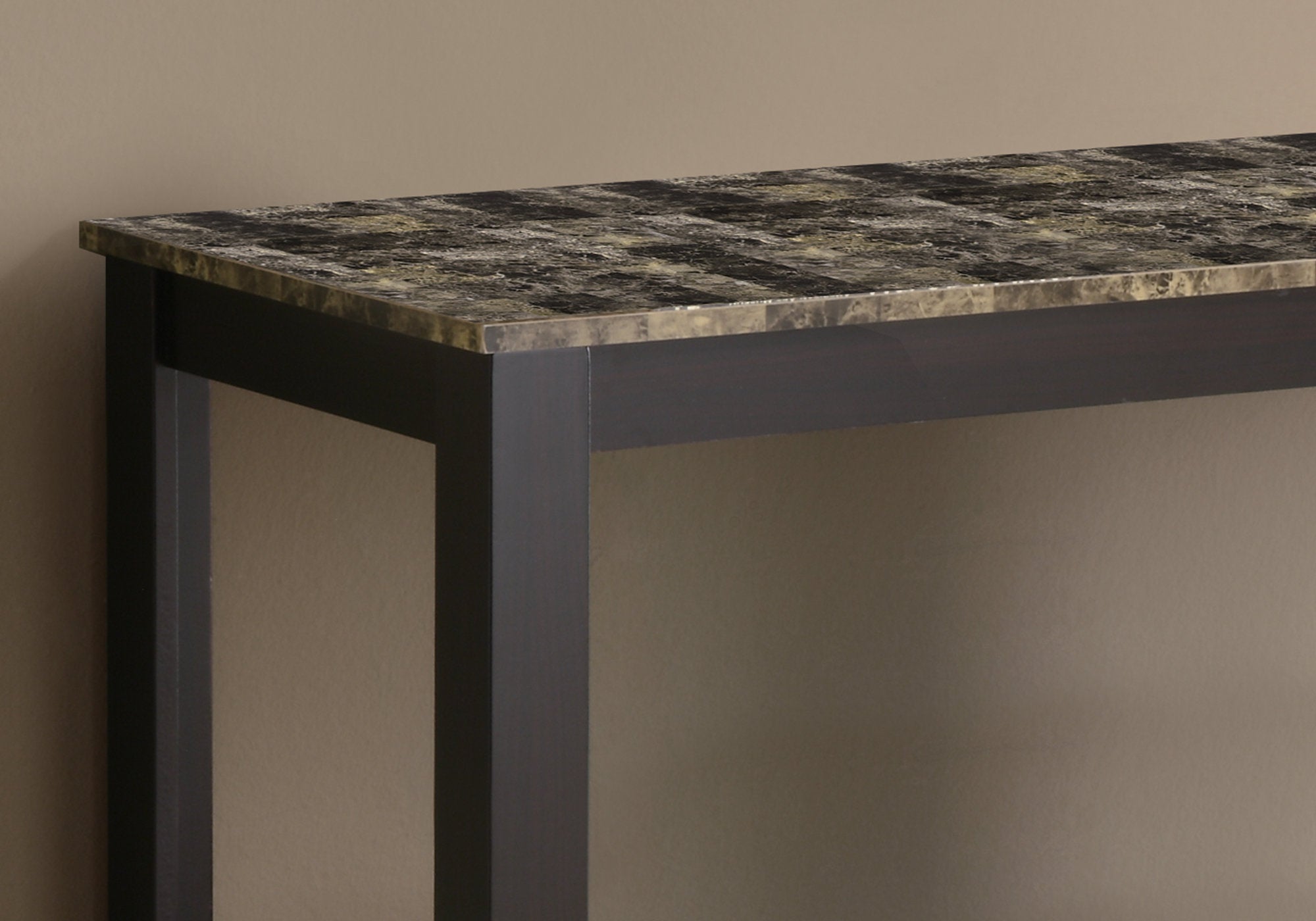 28.75" Cappuccino Particle Board Accent Table with a Marble Top