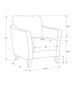 33" x 29.75" x 35" Beige Cotton Linen Foam and Solid Wood Frame Accent Chair