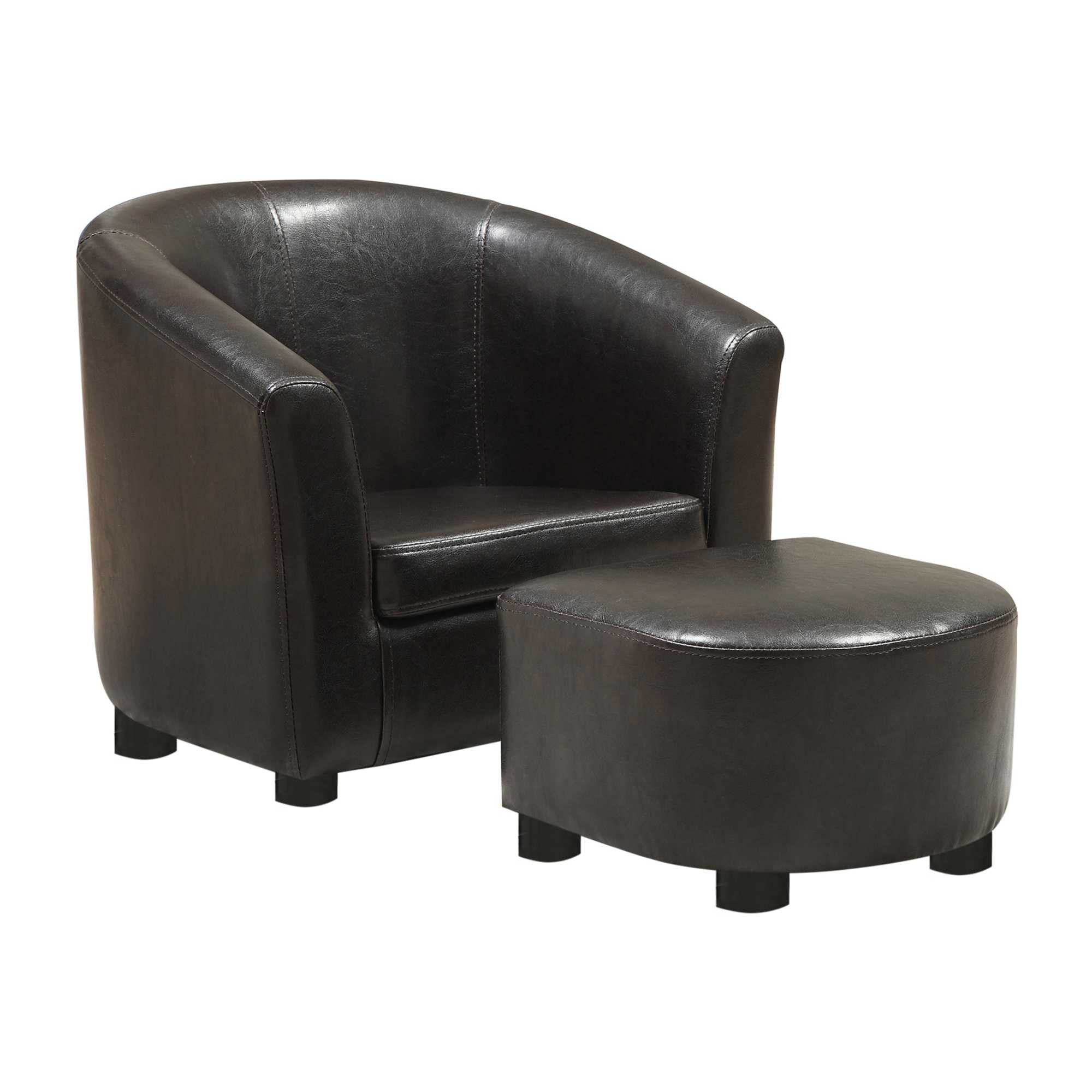 30.5" x 33" x 26" Dark Brown Leather Look Chair  Set of 2