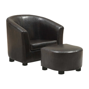 30.5" x 33" x 26" Dark Brown Leather Look Chair  Set of 2