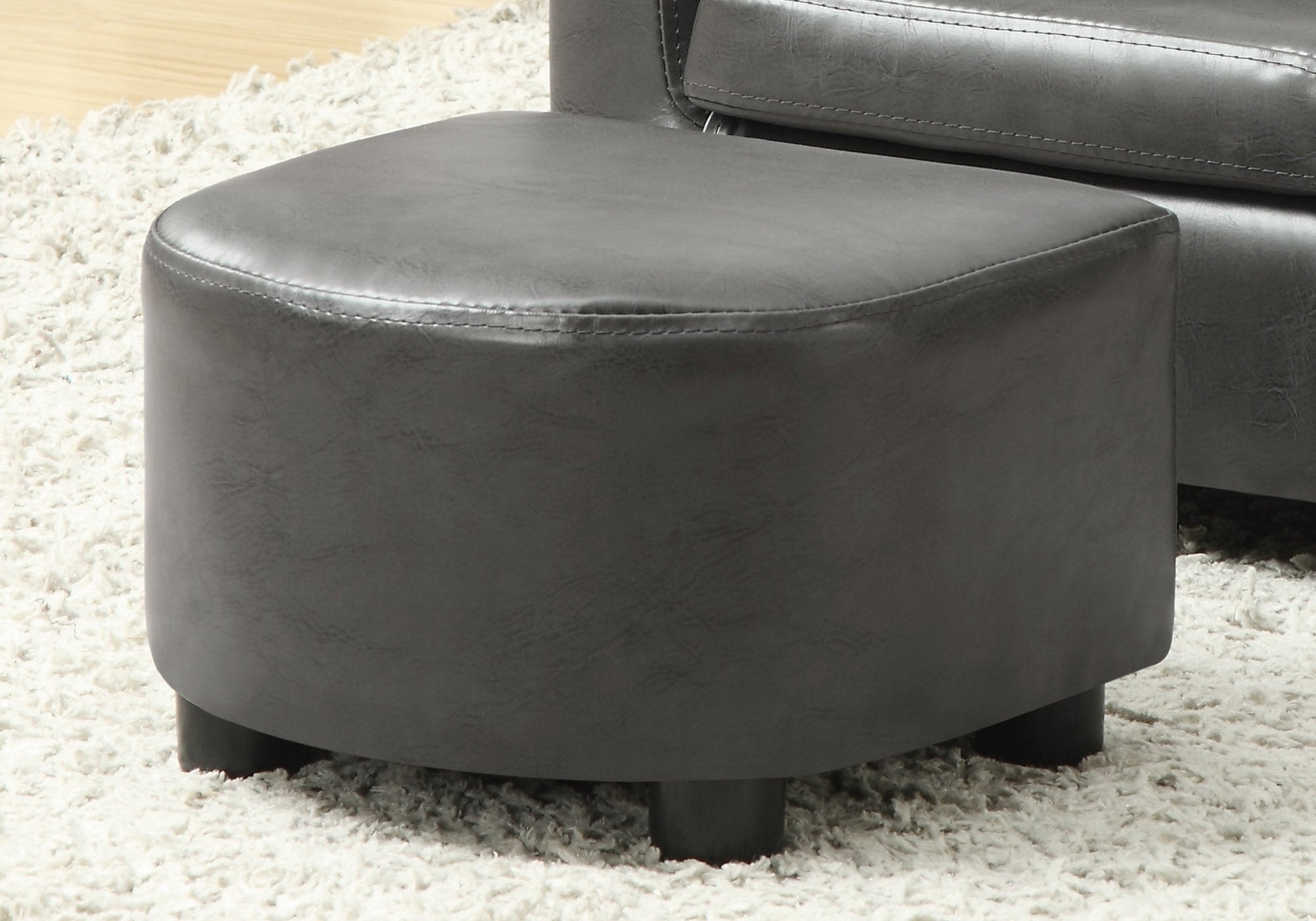 30.5" x 33" x 26" Charcoal Grey Leather Look Chair  Set of 2