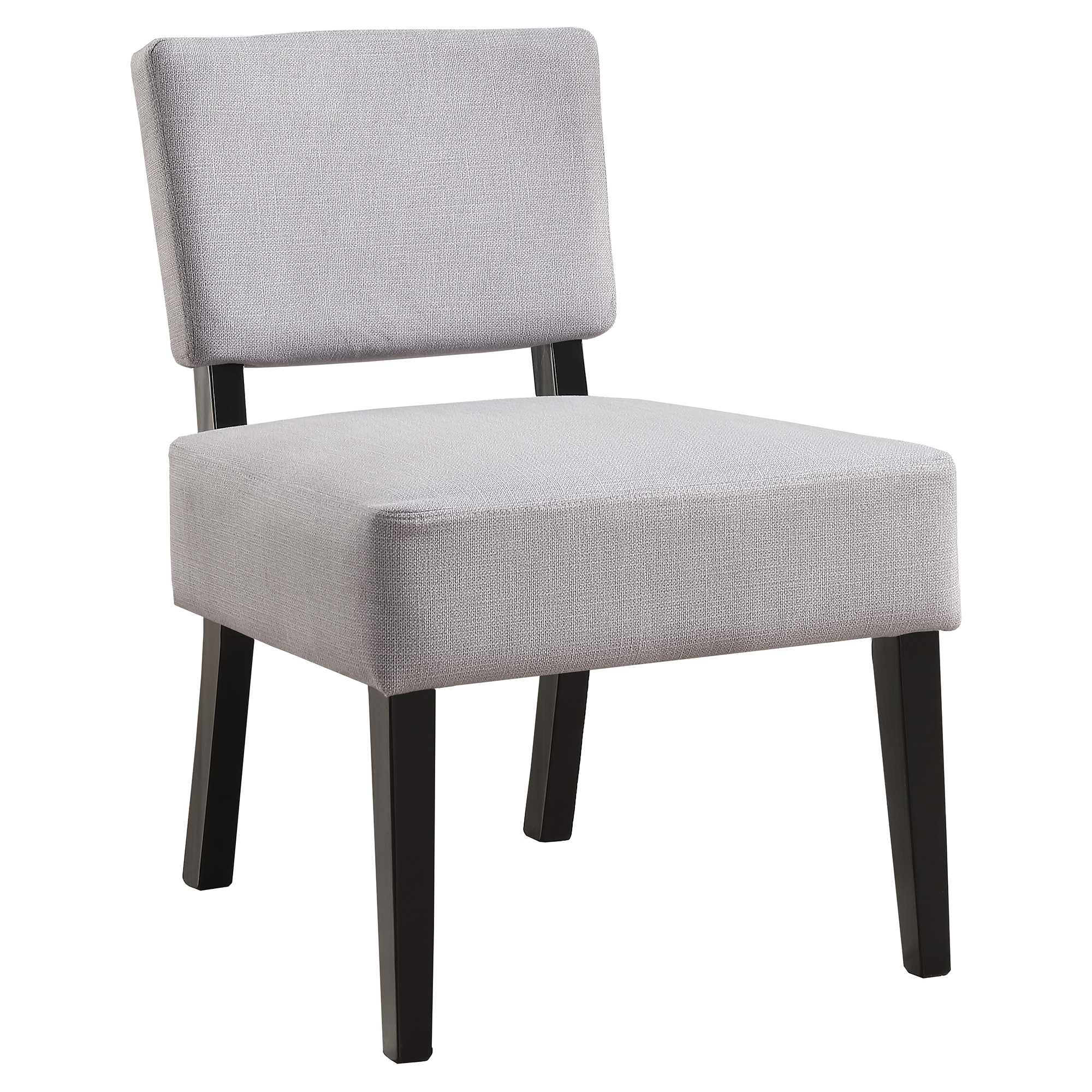 31.5" x 27.5" x 22.75" Light Grey Foam Accent Chair with Solid Wood Frame