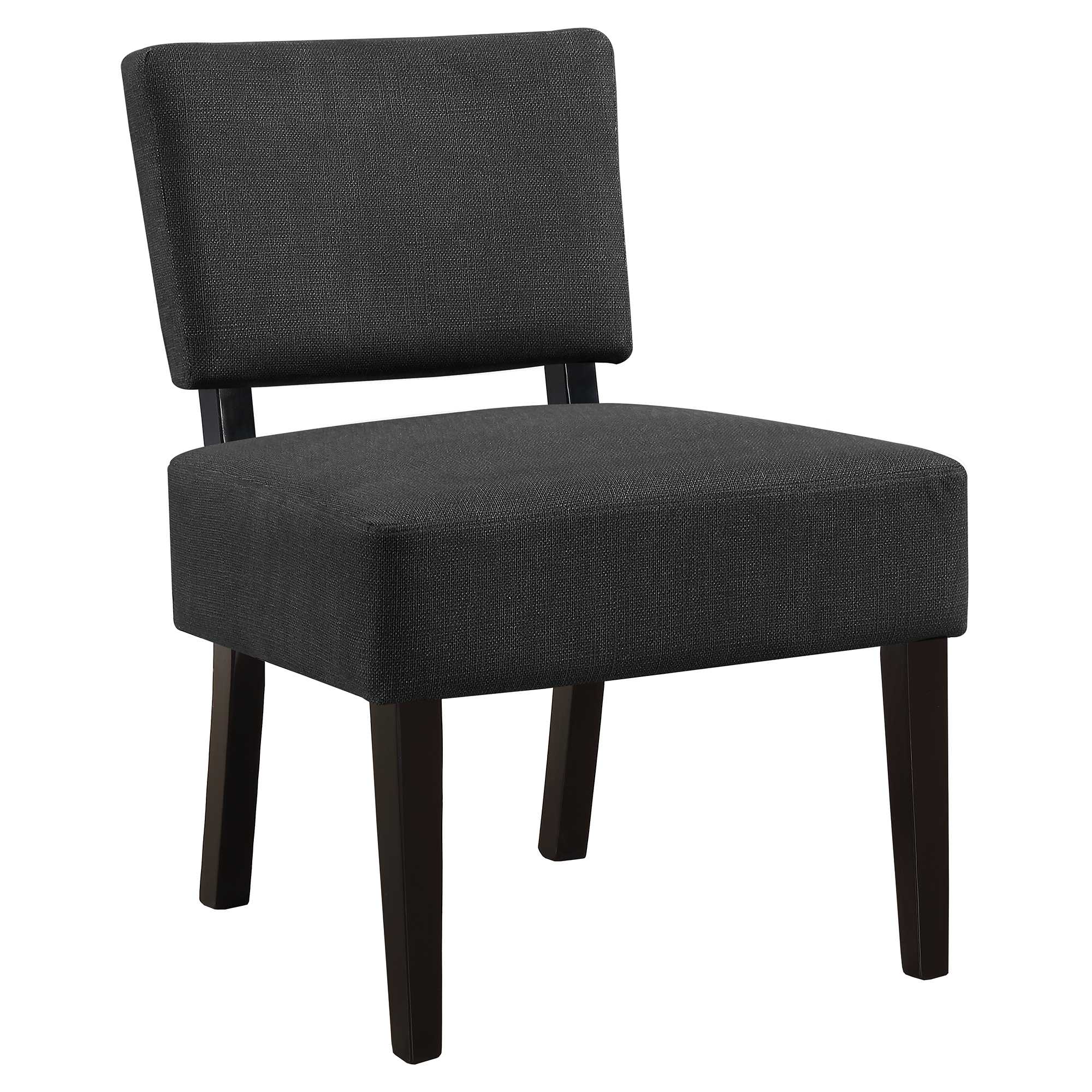 27.5" x 22.75" x 31.5" Dark Grey Foam Accent Chair with Solid Wood Frame