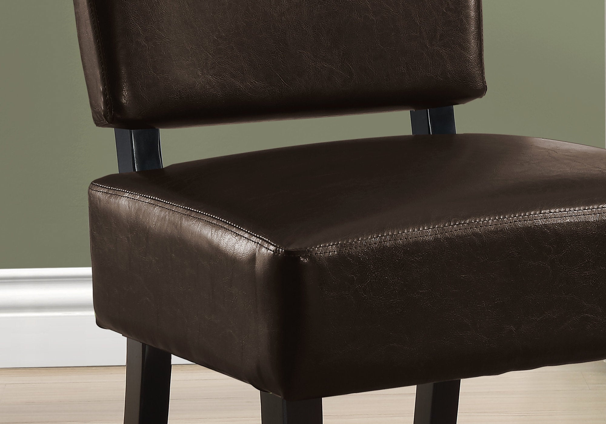 27.5" x 22.75" x 31.5" Brown Leather-Look Foam Accent Chair with Solid Wood Frame
