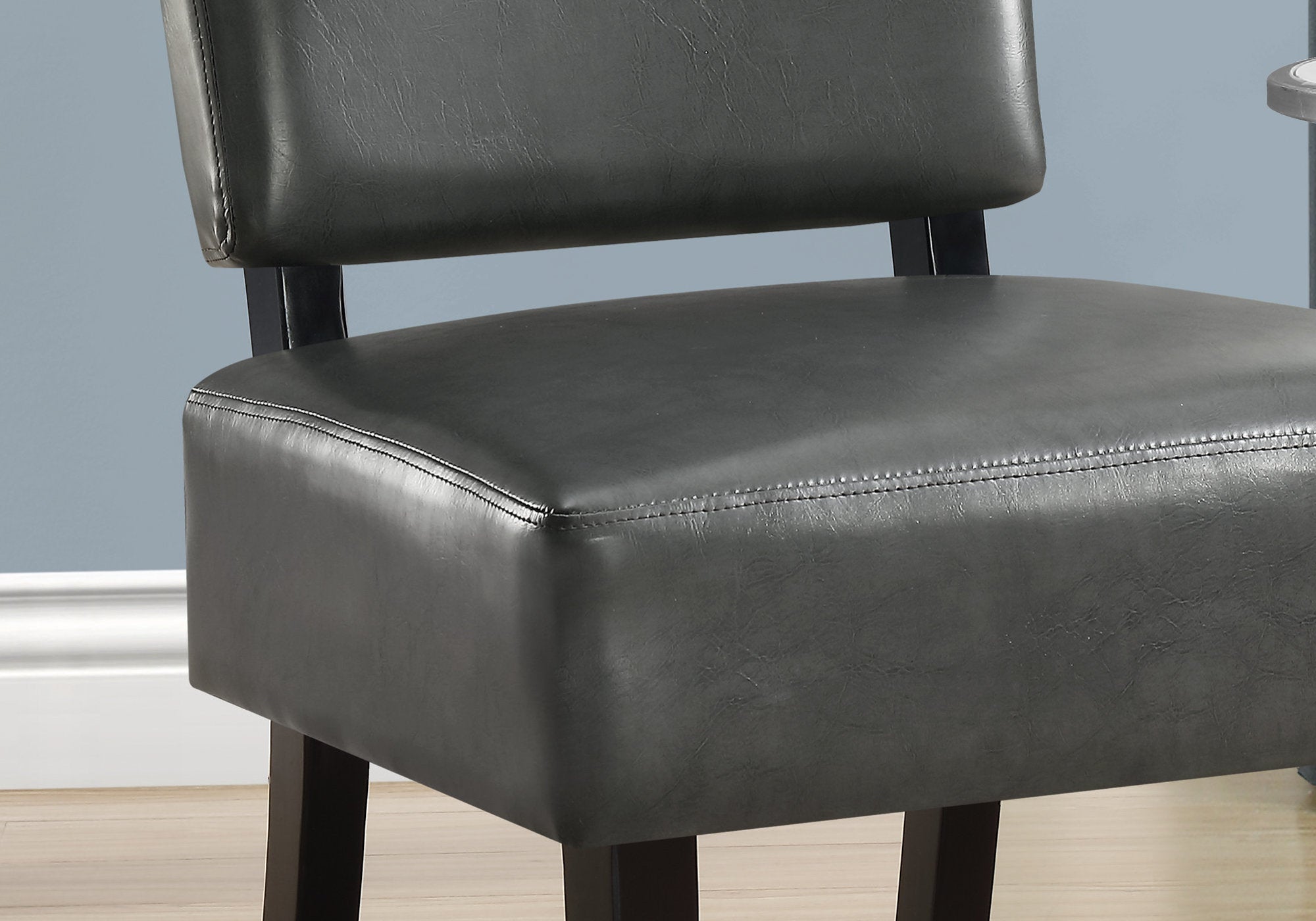 27.5" x 22.75" x 31.5" Charcoal Leather-Look Foam Accent Chair with Solid Wood Frame