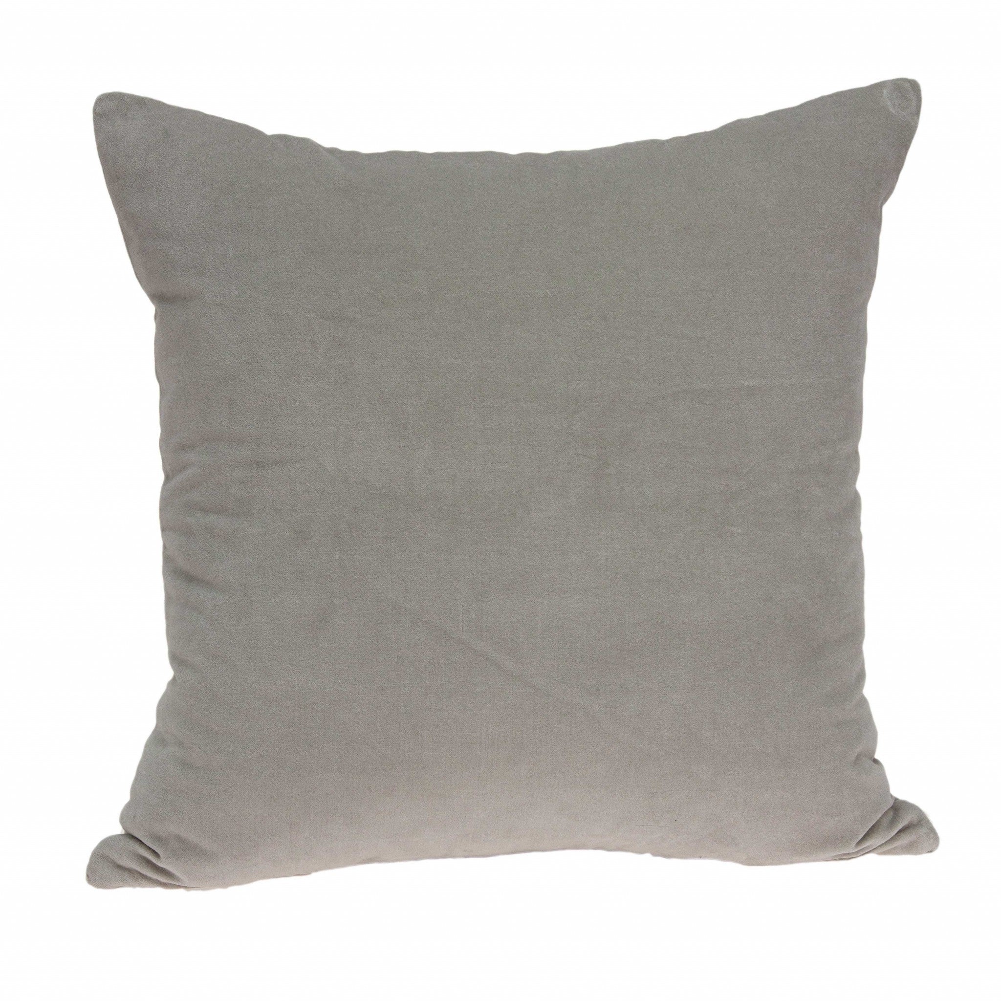 20" x 0.5" x 20" Transitional Gray Solid Pillow Cover