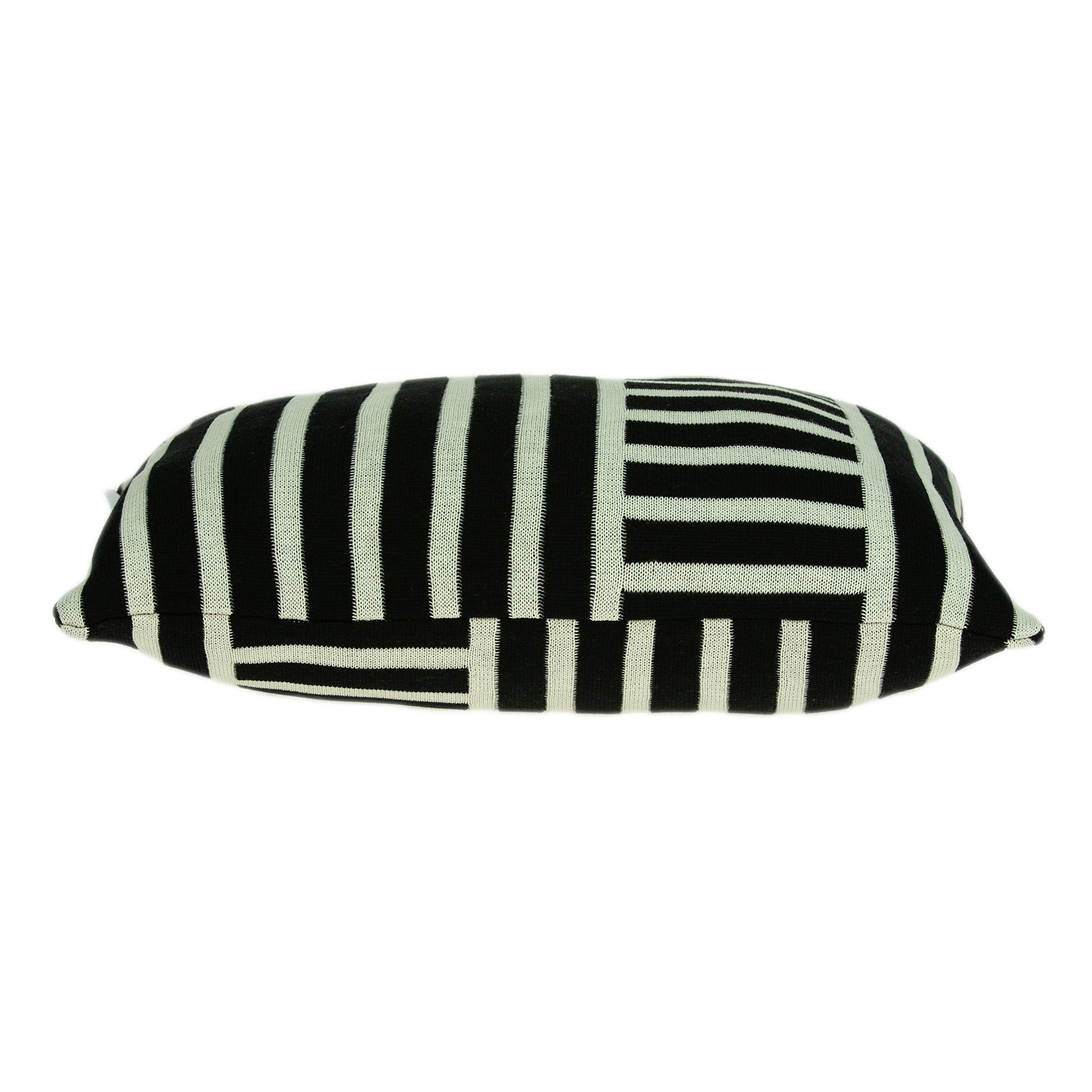 Elegant Black and White Lumbar Accent Pillow Cover