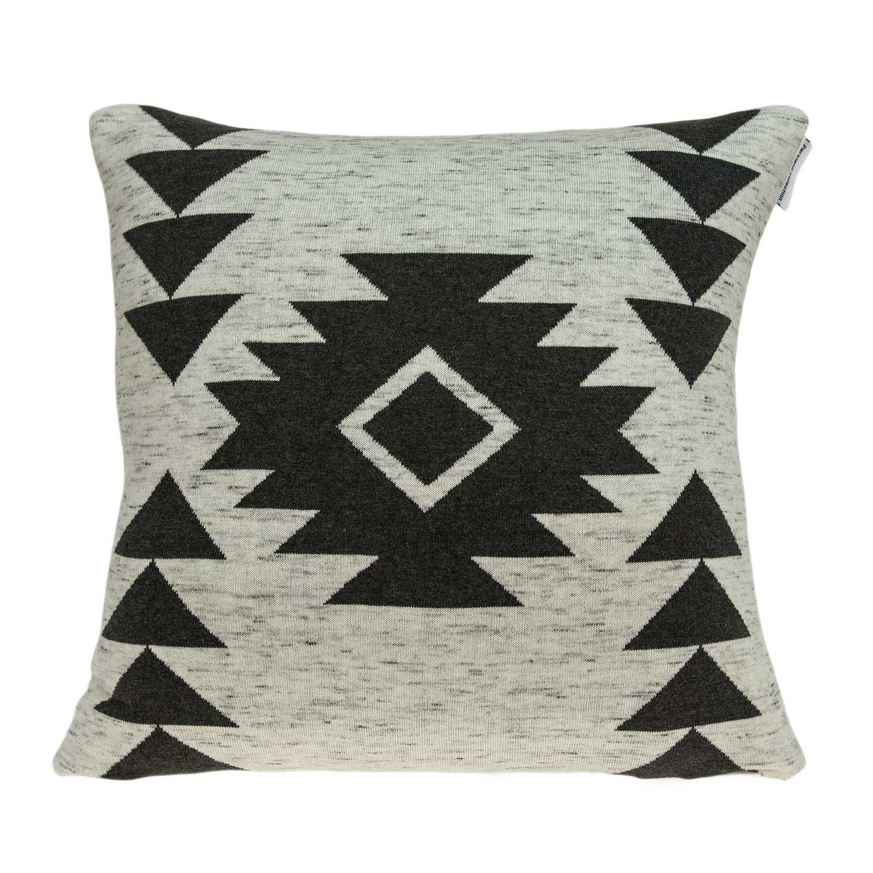 Heather Tan and Grey Southwest Design Cotton Pillow Cover