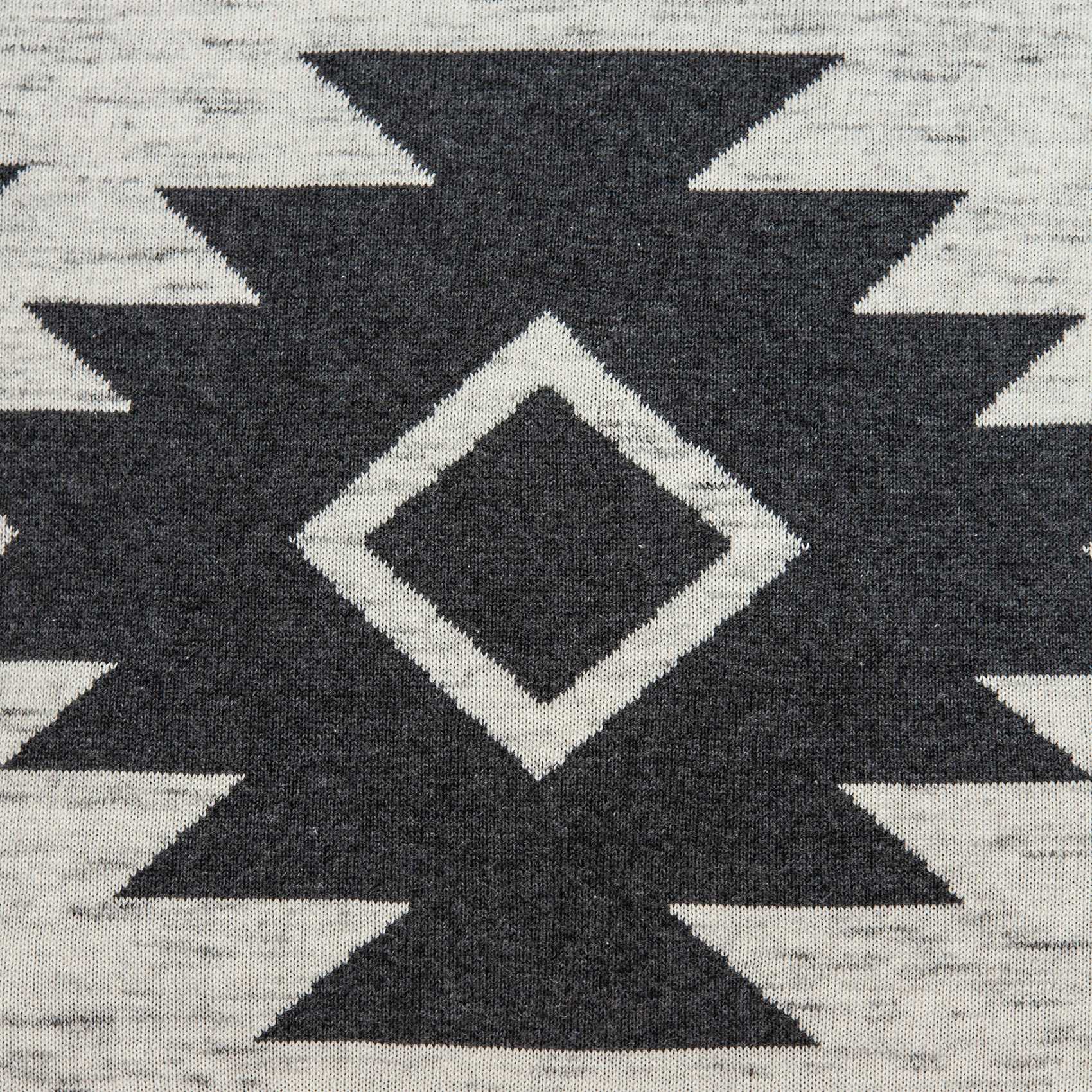 Heather Tan and Grey Southwest Design Cotton Pillow Cover