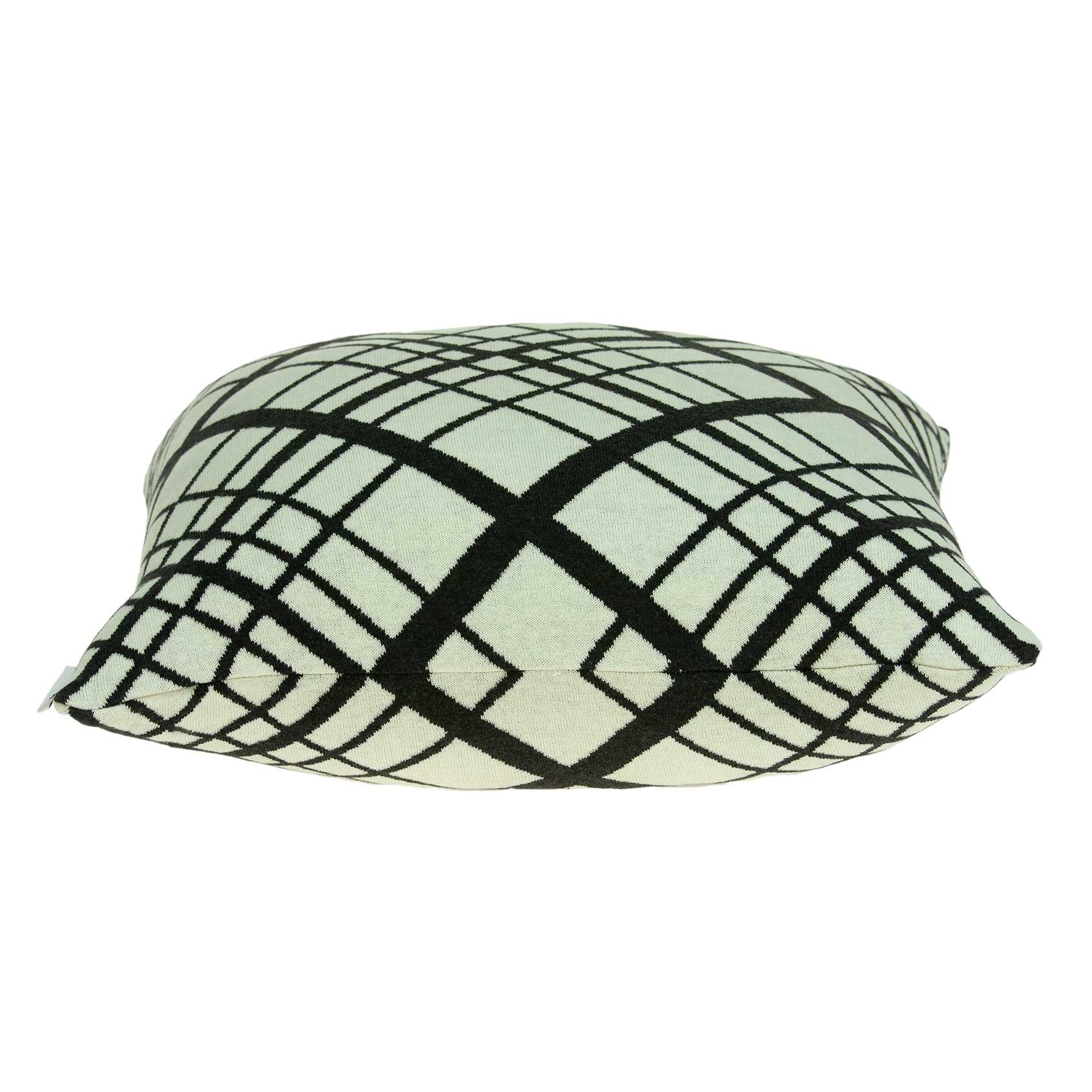 Square White and Black Plaid Accent Pillow Cover