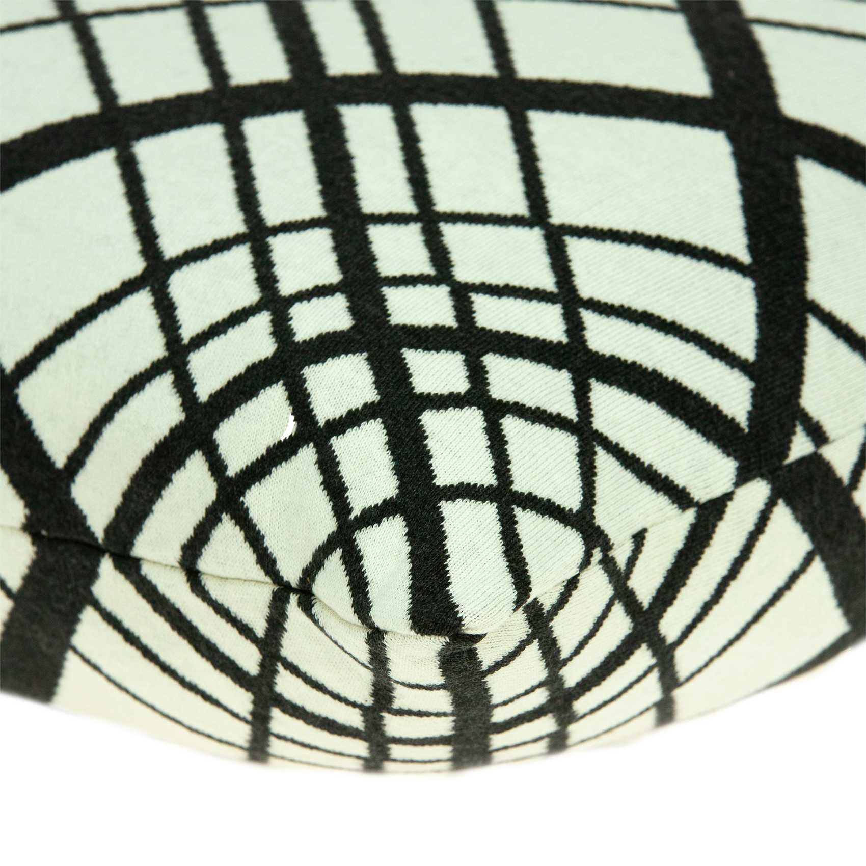 Square White and Black Plaid Accent Pillow Cover