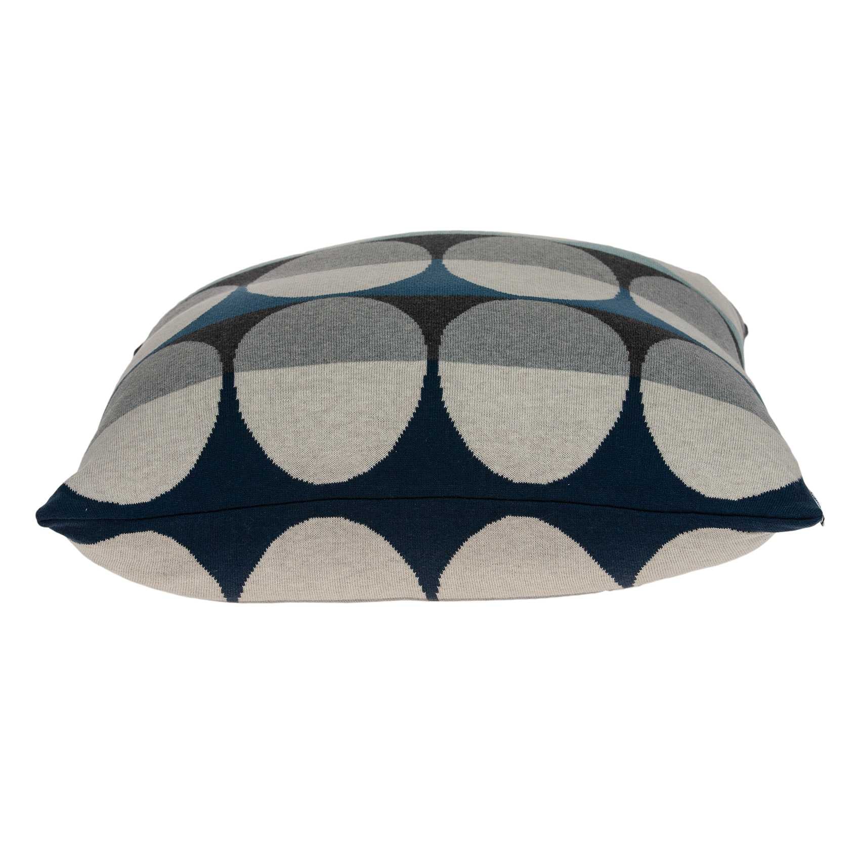 Geometric Design Gray And Teal Blue Cotton Pillow Cover