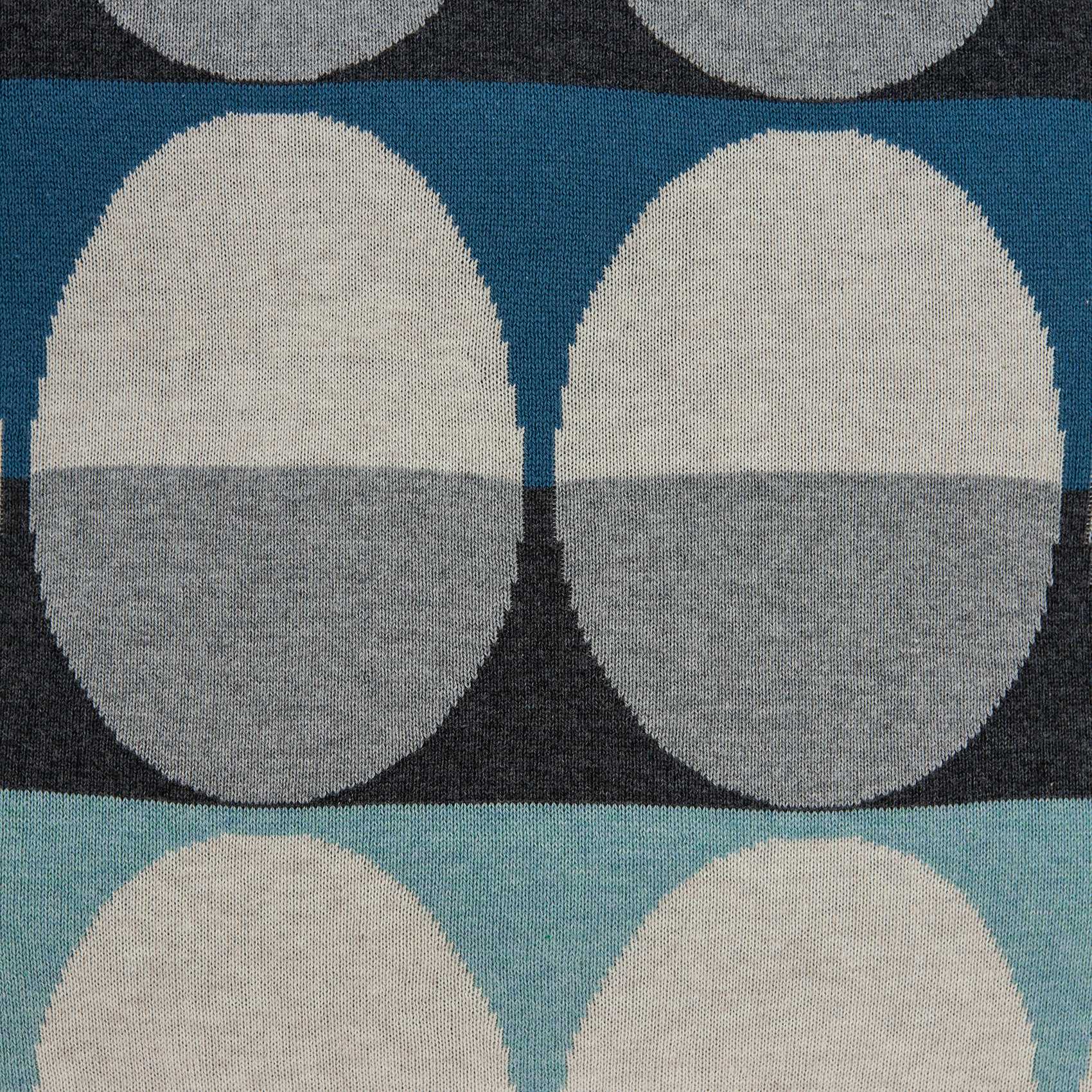 Geometric Design Gray And Teal Blue Cotton Pillow Cover