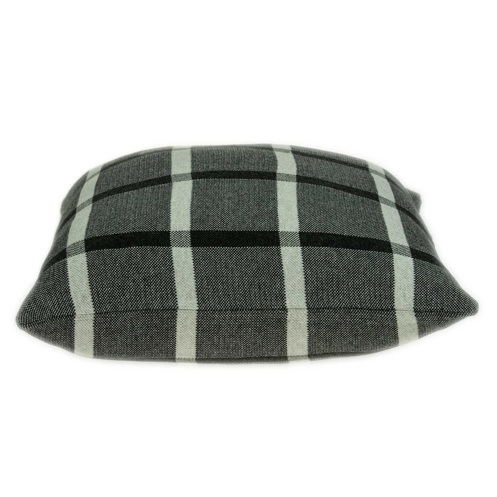 Gray Plaid Cotton Pillow Cover