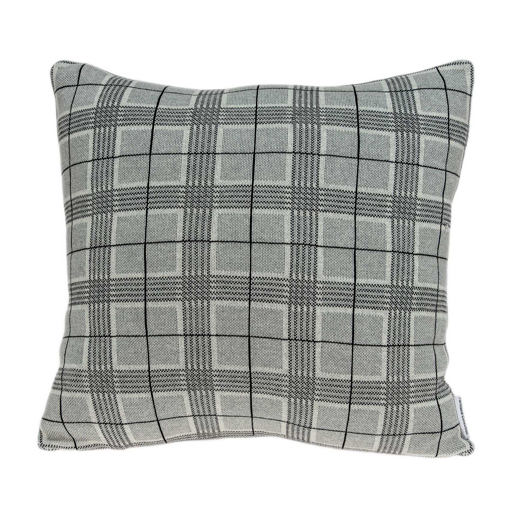 Gray Small Square Plaid Pillow Cover
