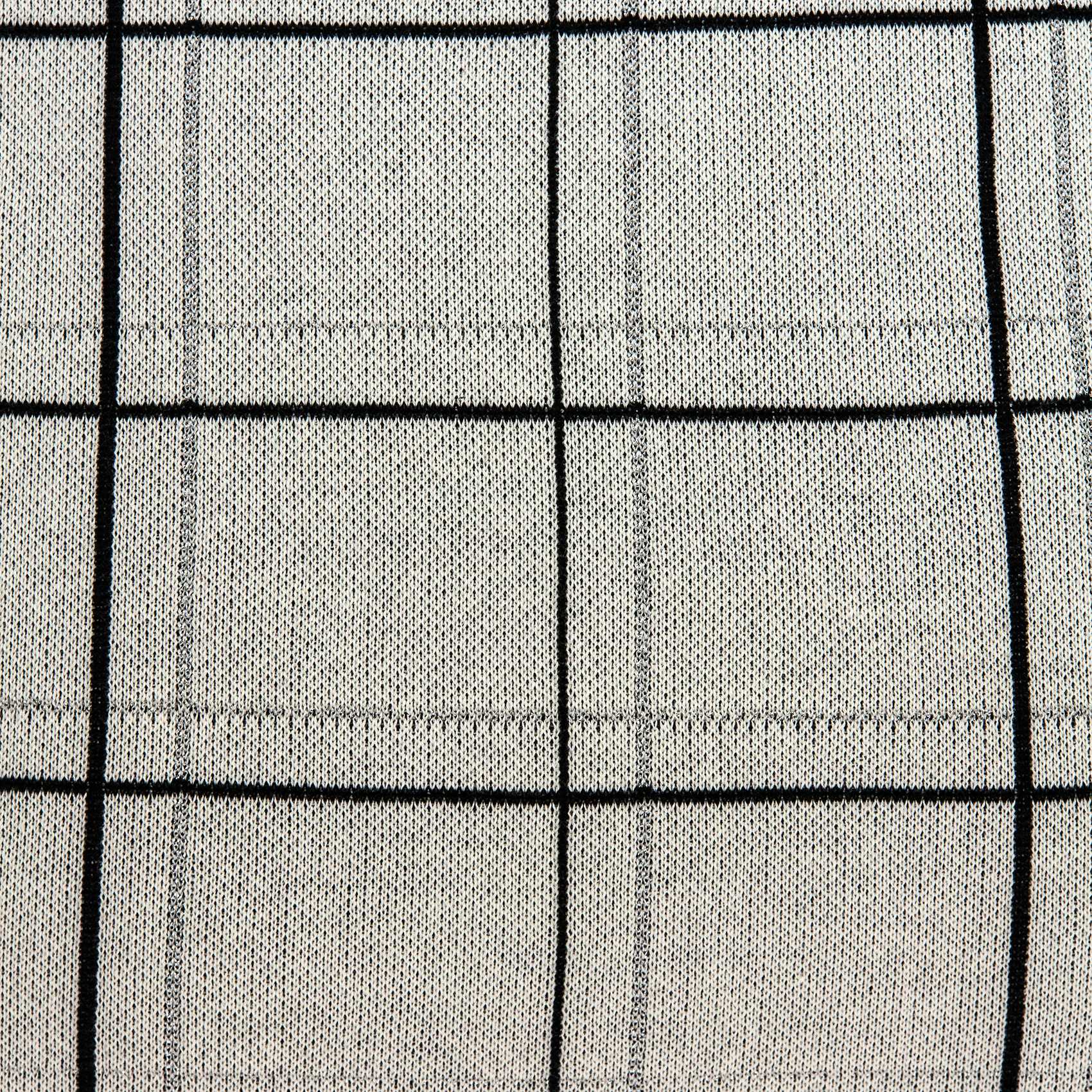 Large Scale Tan and Grey Plaid Cotton Accent Pillow Cover