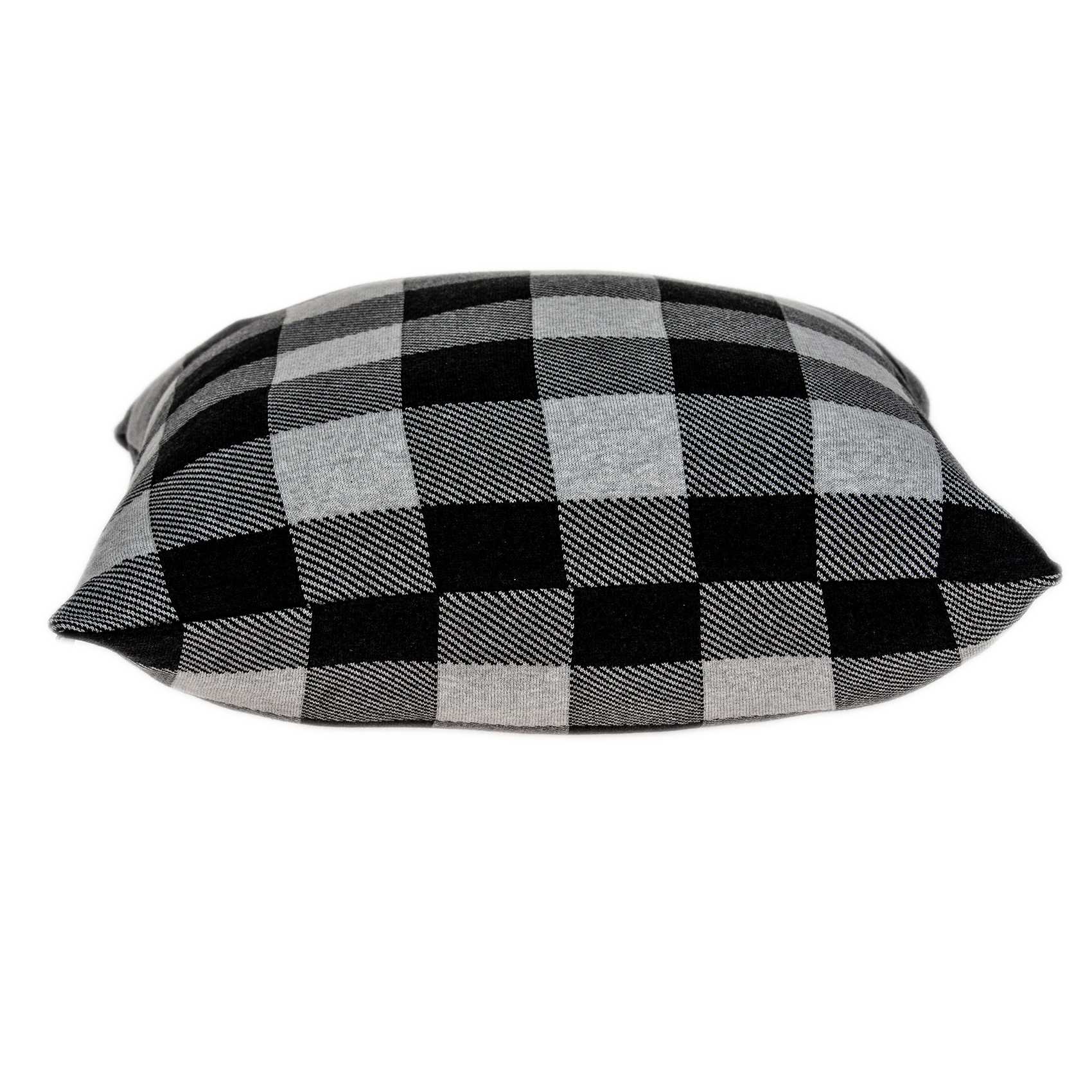 Square Charcoal Buffalo Check Accent Pillow Cover