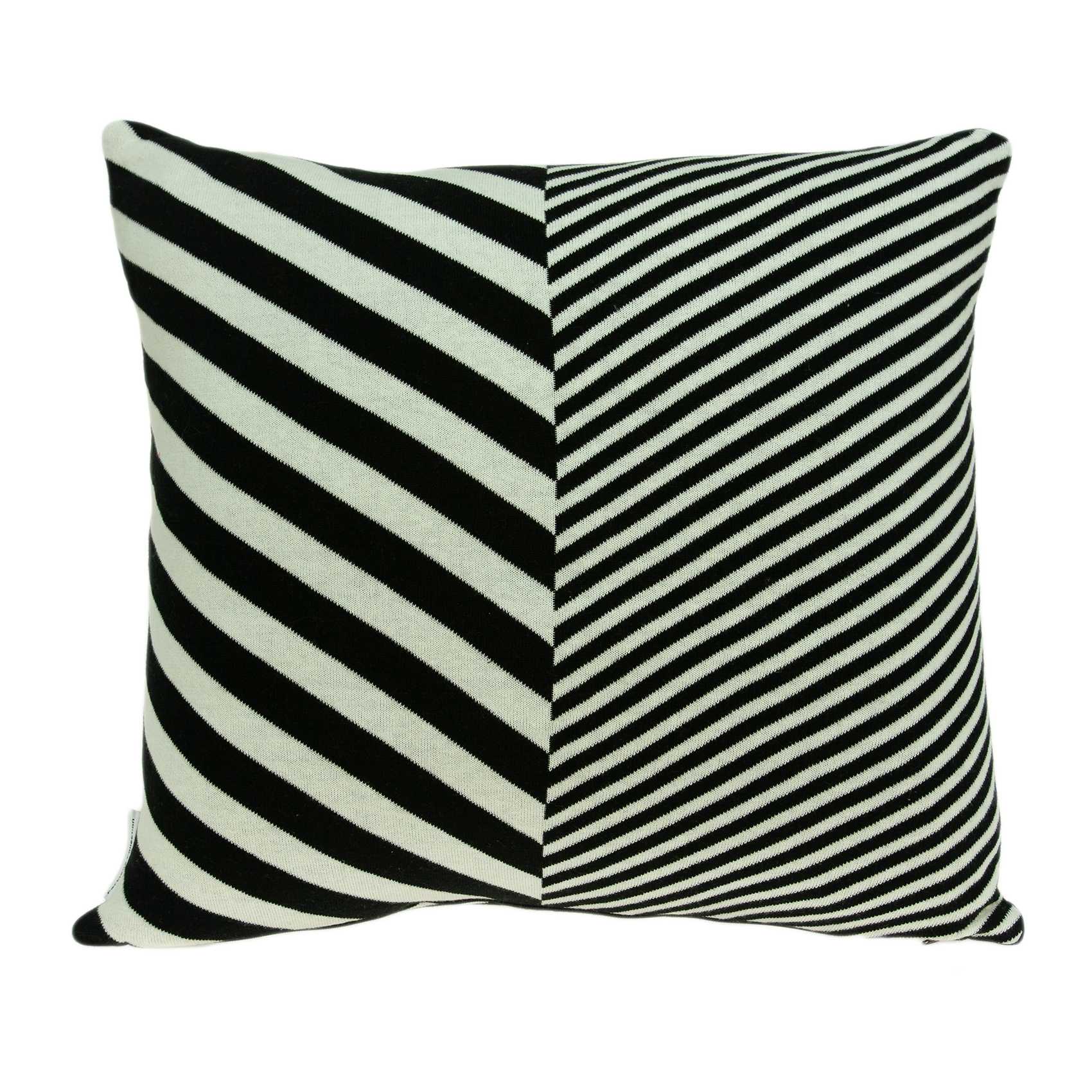 Contemporary Square Black and White Accent Pillow Cover