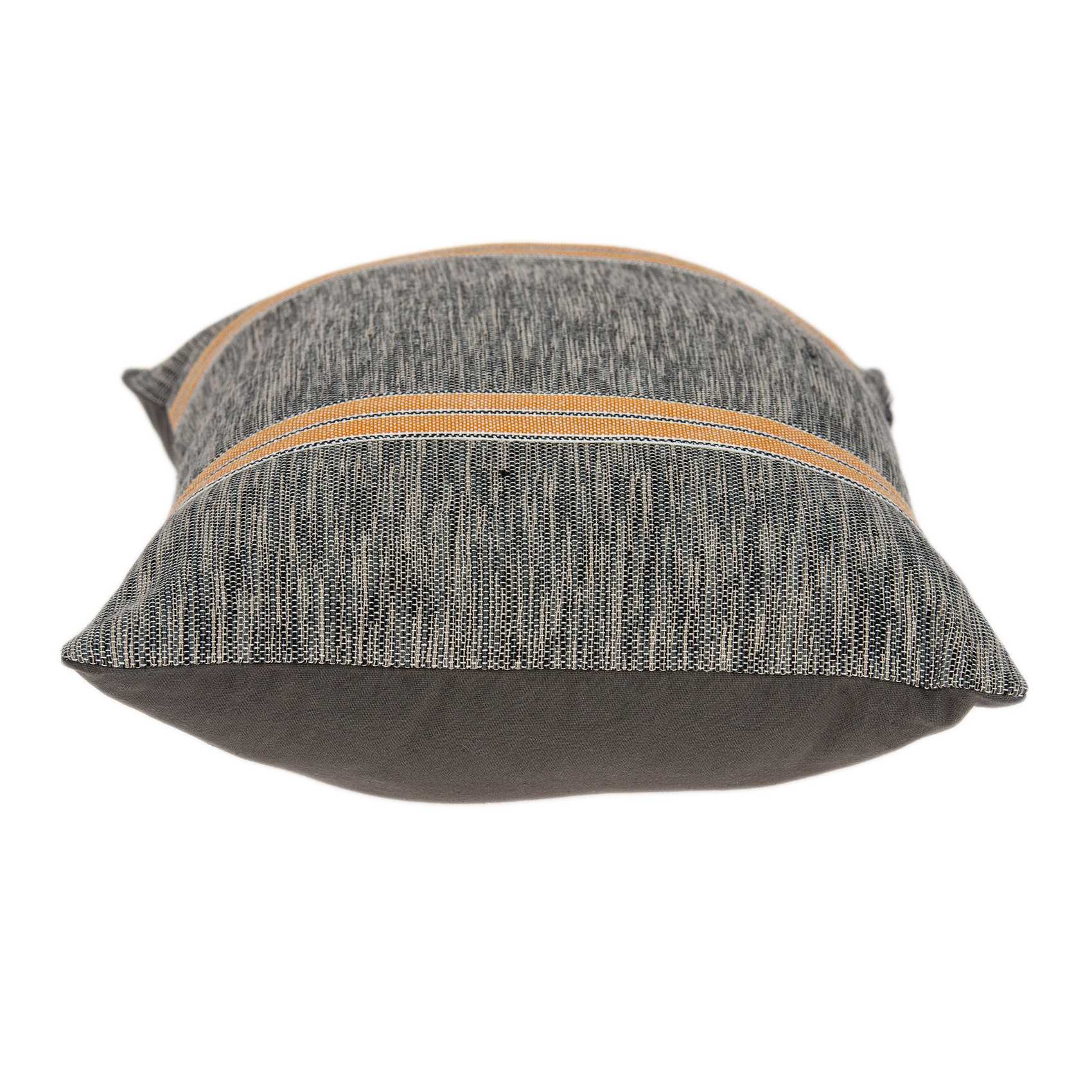 Dark Grey and Orange Accent Pillow Cover