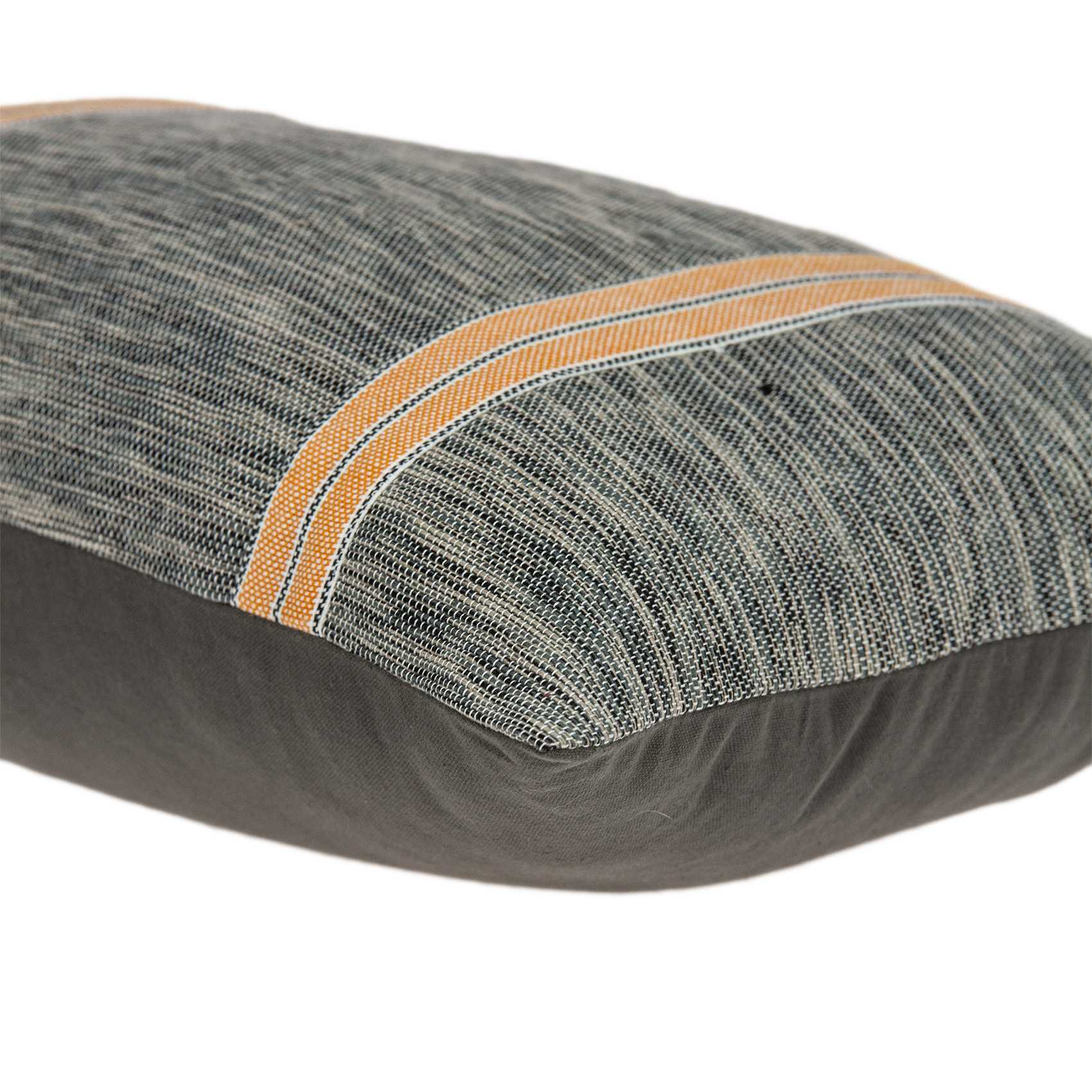 Dark Grey and Orange Accent Pillow Cover