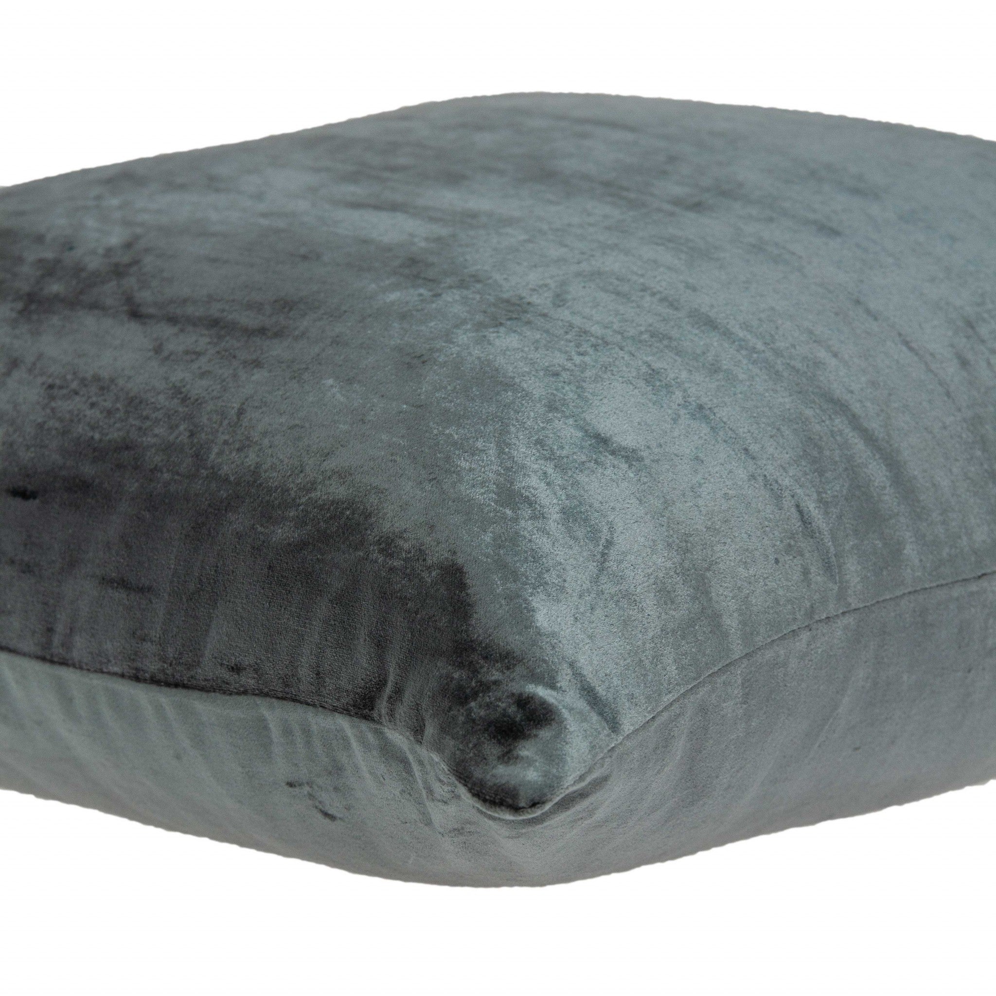 22" x 0.5" x 22" Transitional Charcoal Solid Pillow Cover