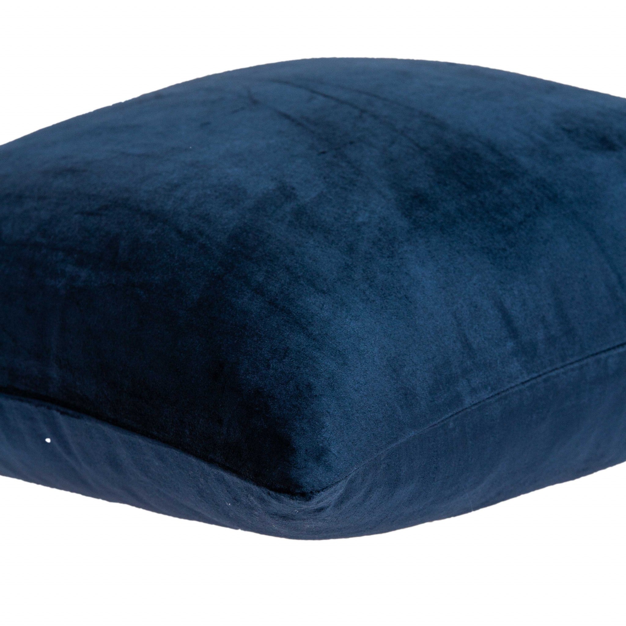 22" x 0.5" x 22" Transitional Navy Blue Solid Pillow Cover