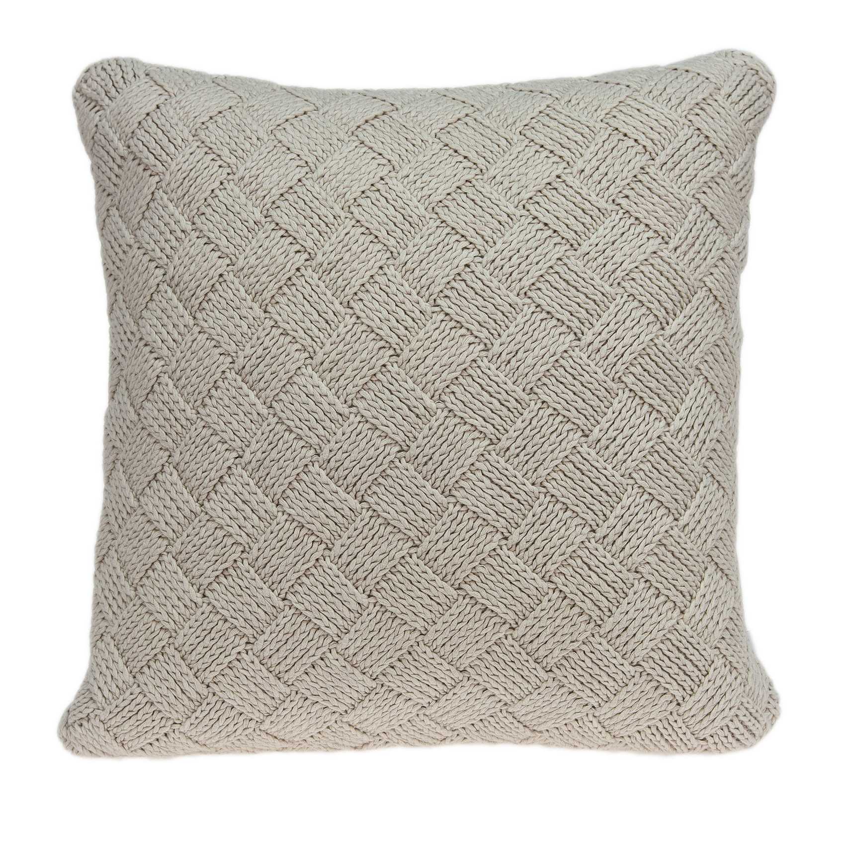 Square Textured Beige Accent Pillow Cover